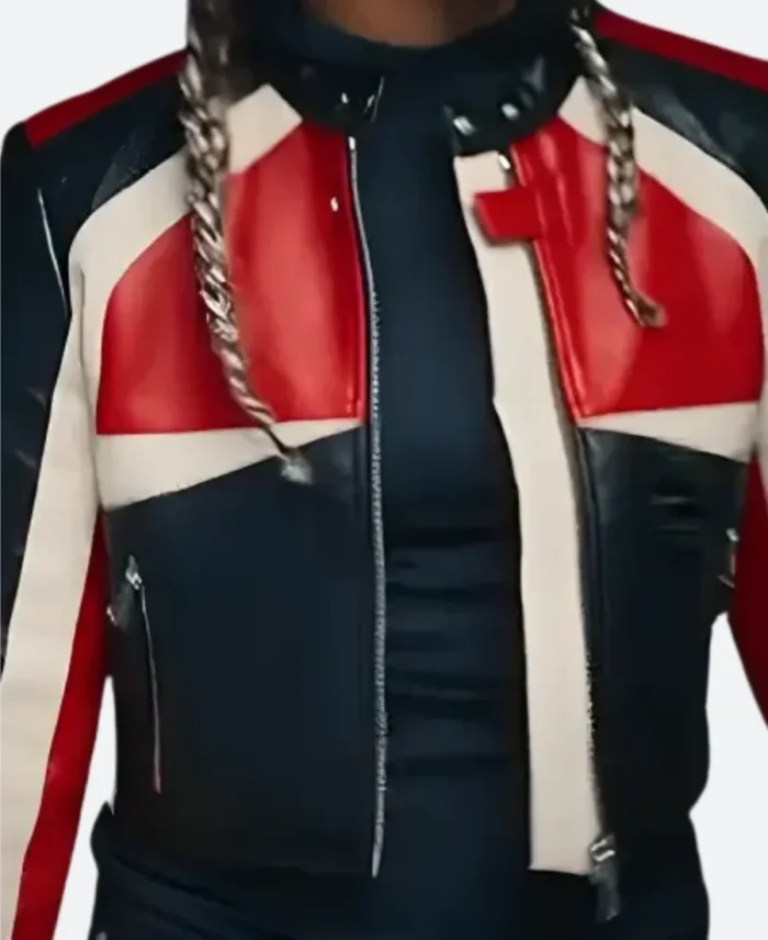 Sixty Minutes Cosima Leather Jacket Close Up Image