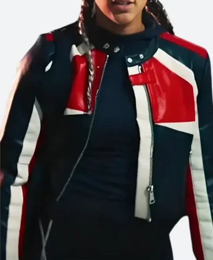 Sixty Minutes Cosima Leather Jacket Close Up Image