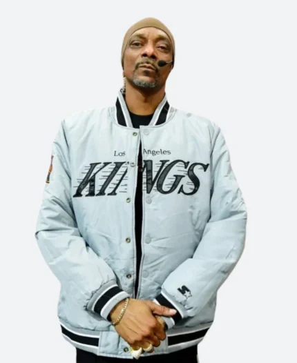 Snoop Dogg LA kings Letterman Varsity Jacket Front Image