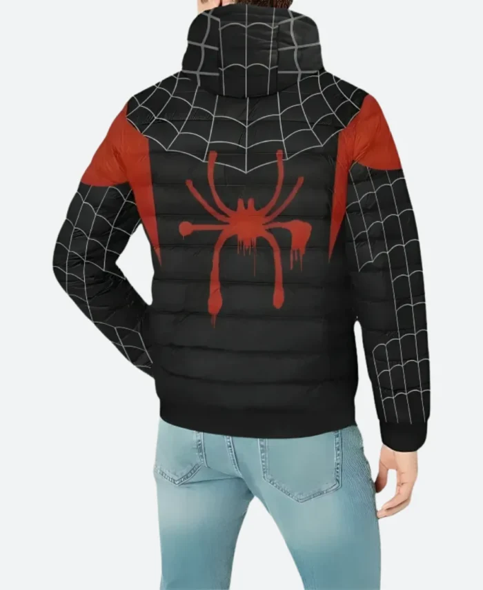 Spider-Man Miles Morales Puffer Jacket Back Image
