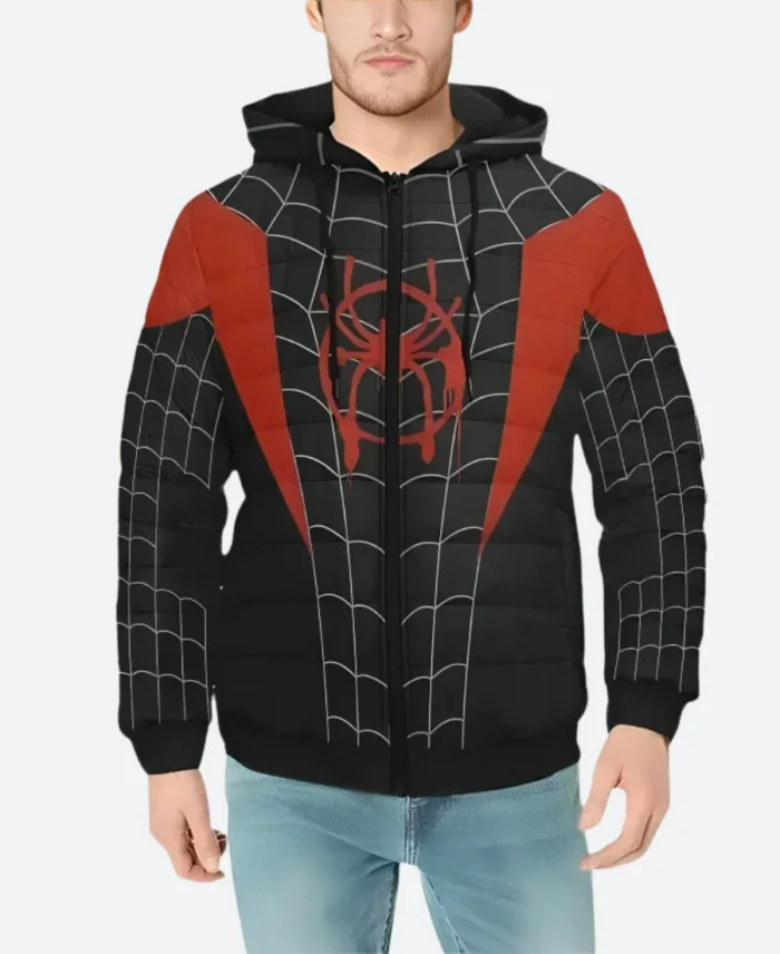 Spider-Man Miles Morales Puffer Jacket Front Image