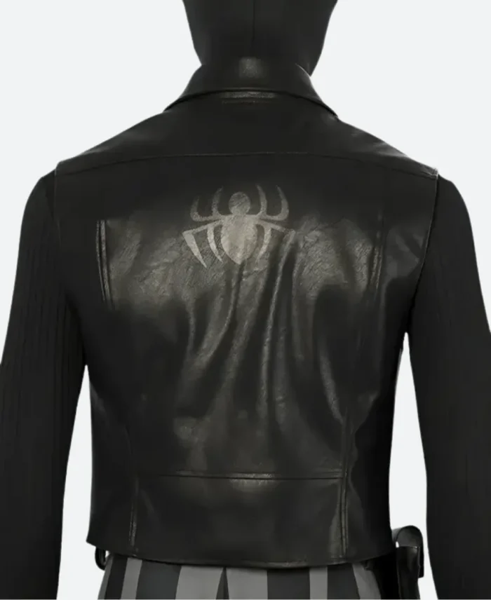 Spiderman Noir Leather Vest Back Image