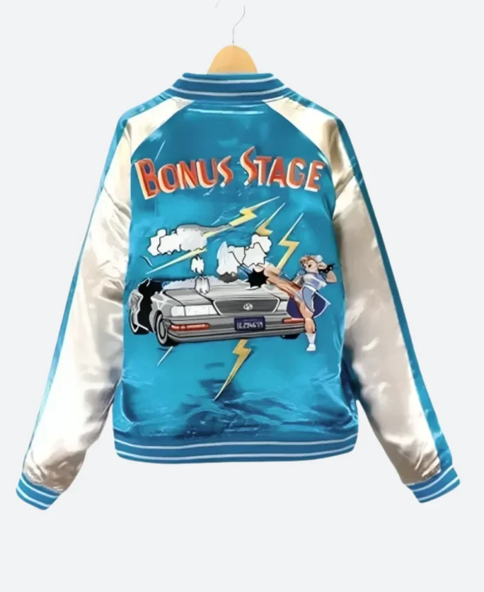 Street Fighter II Chun Li Bonus Stage jacket Blue Back Image