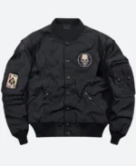 Techwear Skulls Varsity Bomber Jacket Front Image