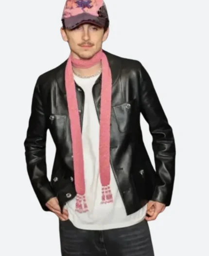 Timothée Chalamet Leather Jacket Actor Image
