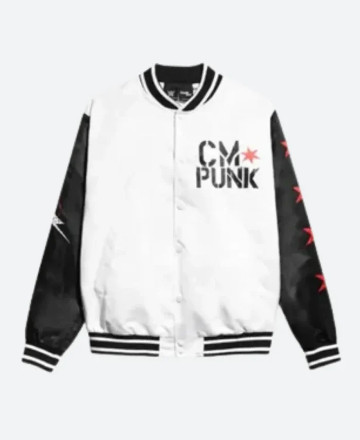 WWE CM Punk Varsity Jacket Front Image.webp