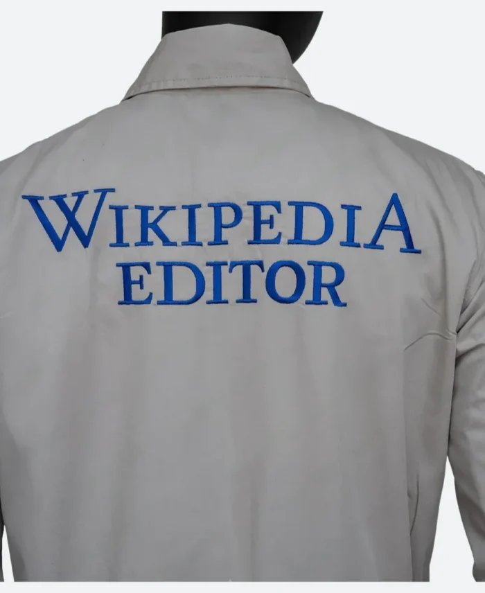 Wikipedia Editor Bomber Jacket Close Up Image