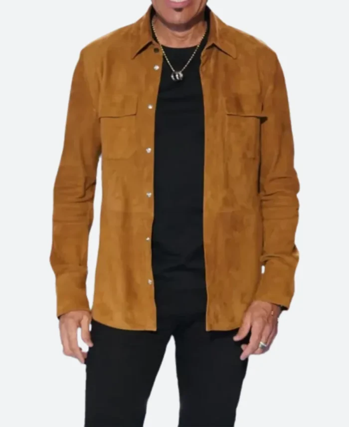 American Idol S22 Lionel Richie Suede Leather Jacket Front Image