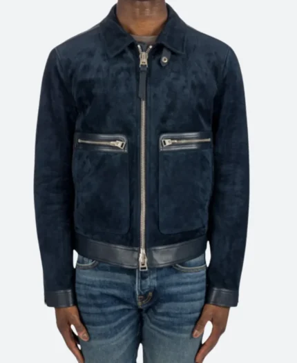 American Idol S22E07 Luke Bryan Suede Leather Jacket Front Image