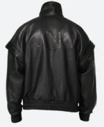 Bella Hadid 2025 Rome Italy Leather Jacket Back Image