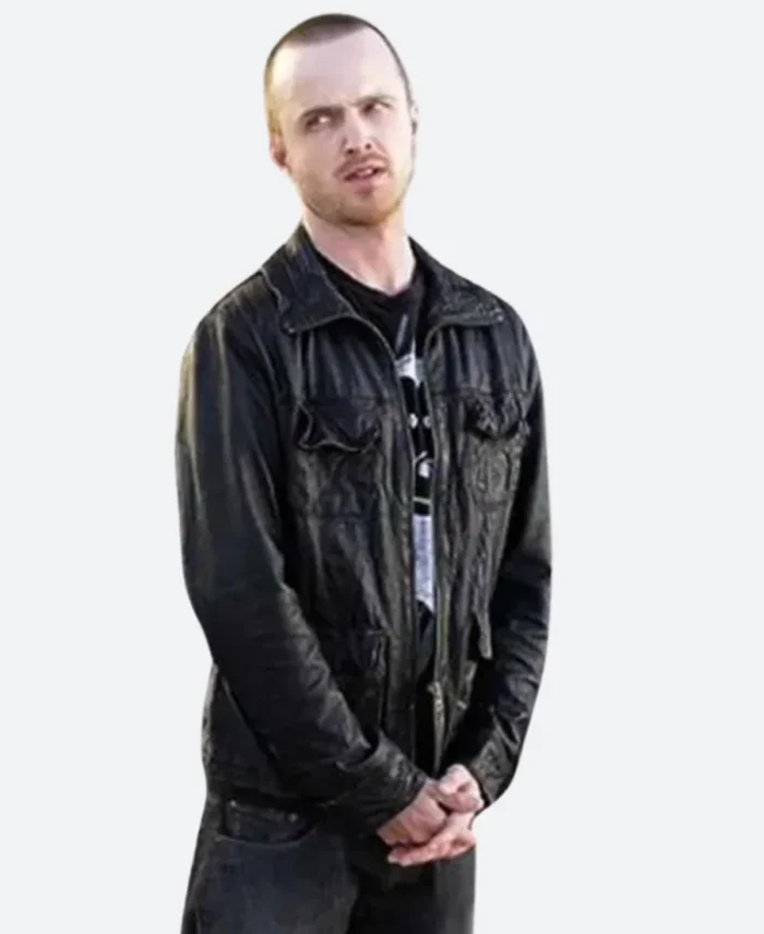 Breaking Bad S04 Jesse Pinkman Leather Jacket Front Image