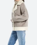 Catch LA Maddie Ziegler Fur Suede Jacket Side Image