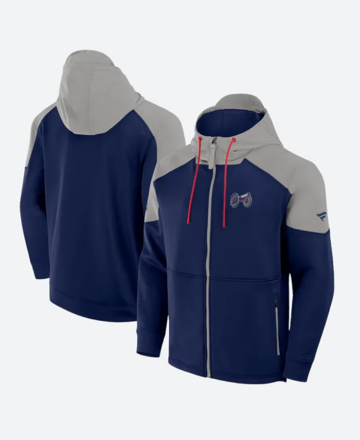 Columbus Blue Jackets Zipper Hoodie Front & Back Image