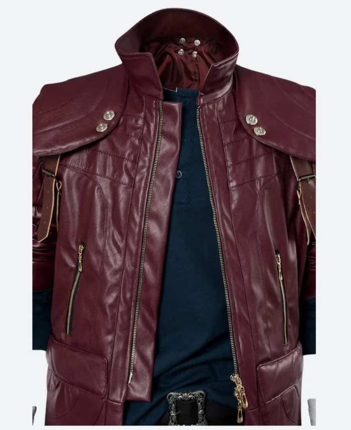Devil May Cry 5 Dante Mercenary Leather Trench Coat Collar Zoom Image