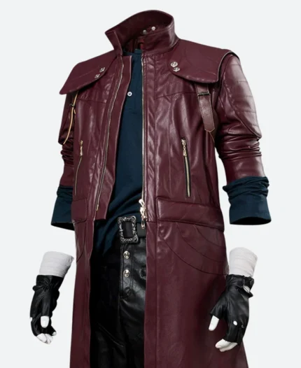 Devil May Cry 5 Dante Mercenary Leather Trench Coat Front Image