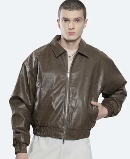 Electric State Premiere Jake Bongiovi Leather Jacket Front Image