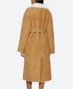Emily In Paris S04 Camille Suede Leather Coat BAck Image