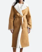 Emily In Paris S04 Camille Suede Leather Coat Front Image