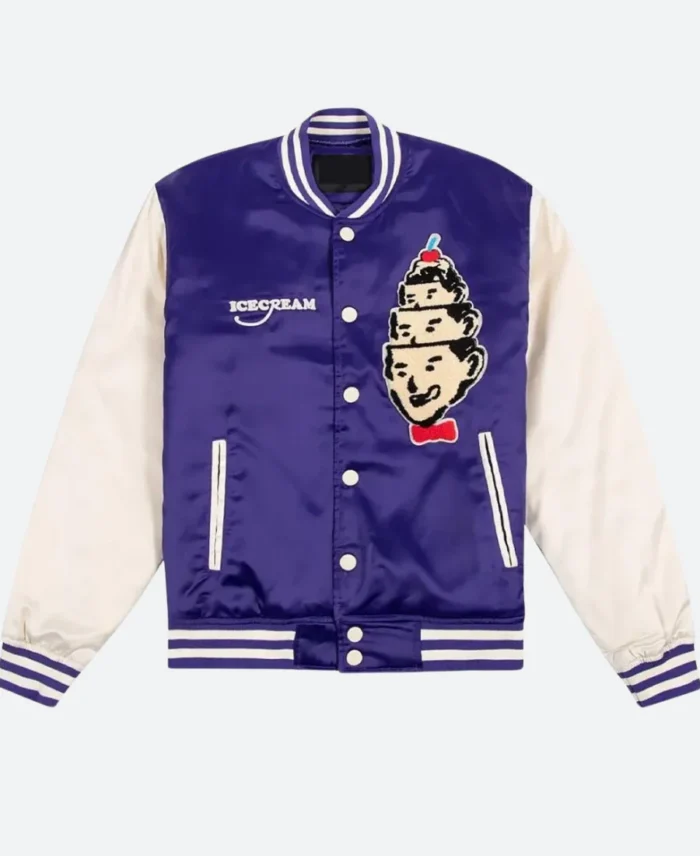 Ice Cream Hoodini Varsity Jacket Purple Front Image