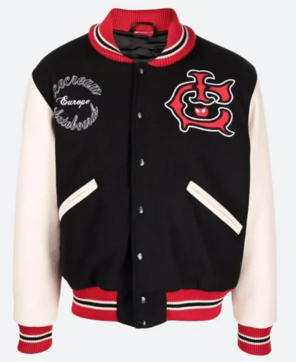 Icecream X Team EU Letterman Varsity Jacket Black Front Image