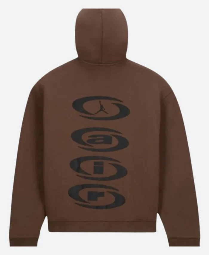 Jordan Air X Travis Scott Hoodie Brown Back Image