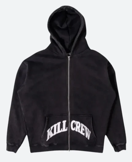 Kill Crew Zipper Hoodie Front Black Image