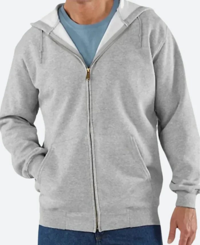 Loose Fit Midweigh Zipper Hoodie Grey Image