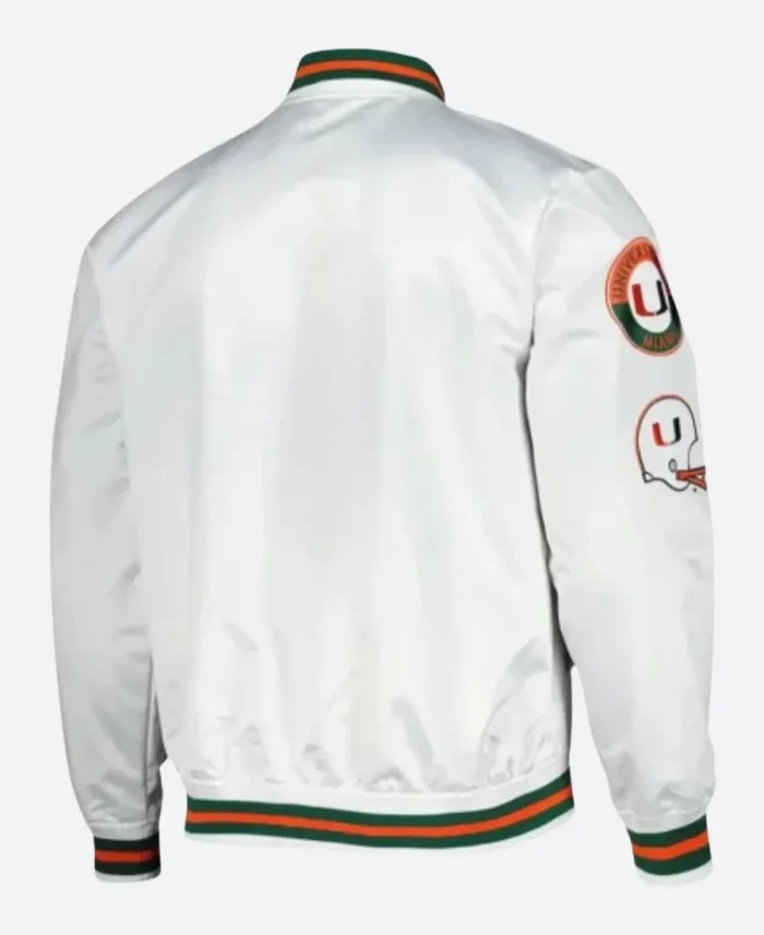 Miami Hurricanes Letterman Varsity Jacket Back Image