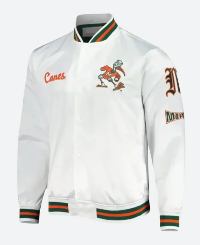 Miami Hurricanes Letterman Varsity Jacket Front Image