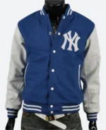 NY Yankee Letterman Varsity Jacket Front Blue Image
