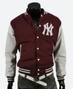 NY Yankee Letterman Varsity Jacket Front Blue Image