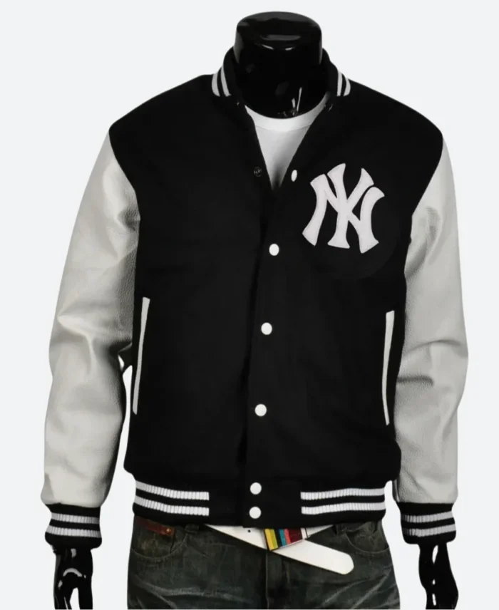 NY Yankee Letterman Varsity Jacket Front Blue Image