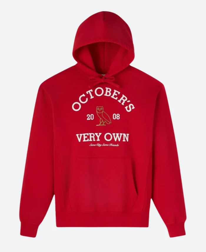 OVO X Collegiate Hoodie Front Red Image