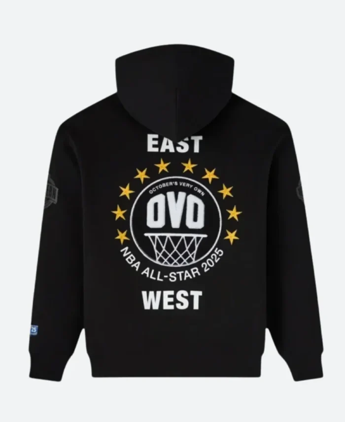 OVO X NBA All Star Hoodie Blcak Back Image