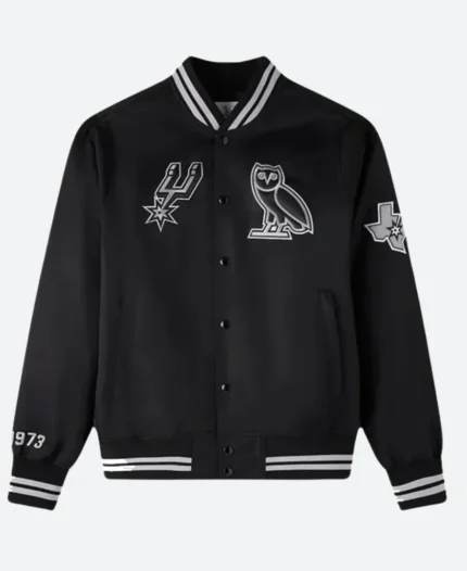OVO X Spurs Varsity Jacket Collar Zoom Image