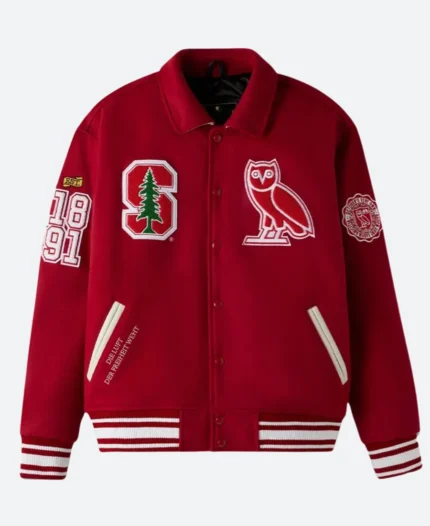 OVO X Stanford University Varsity Jacket Front Image