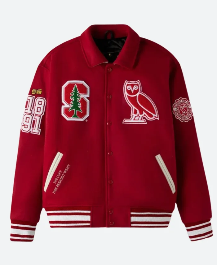 OVO X Stanford University Varsity Jacket Front Image