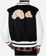Palm Angels X 50 Bear Varsity Jacket Black Back Image