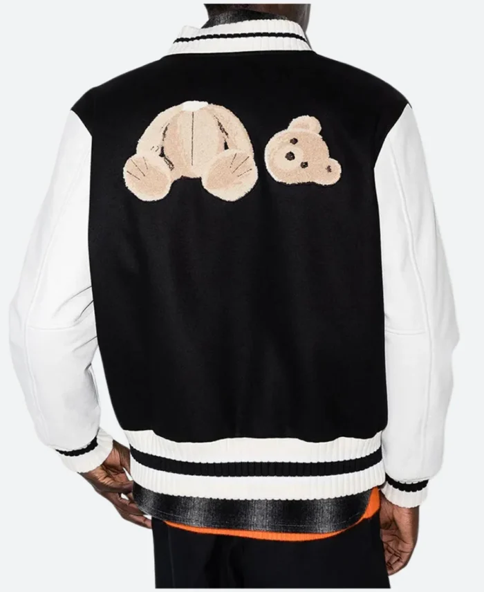 Palm Angels X 50 Bear Varsity Jacket Black Back Image