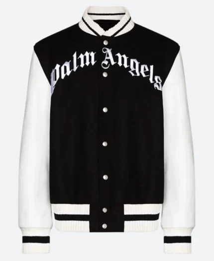 Palm Angels X 50 Bear Varsity Jacket Black Back Image