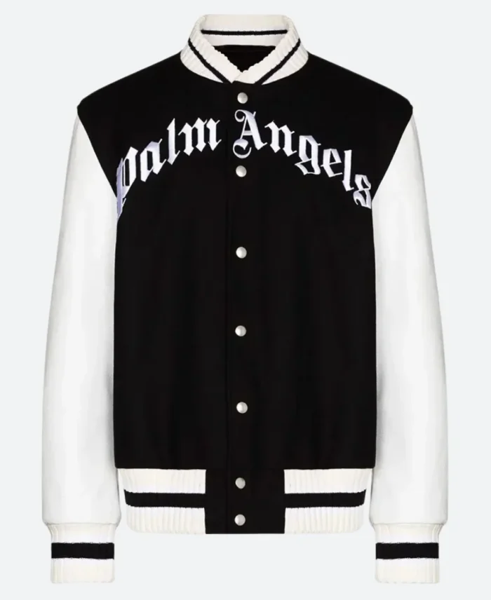 Palm Angels X 50 Bear Varsity Jacket Black Back Image