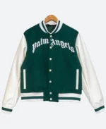 Palm Angels X 50 Bear Varsity Jacket Green Front Image