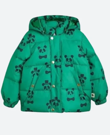 Panda Hooded Puffer JacketFront Image