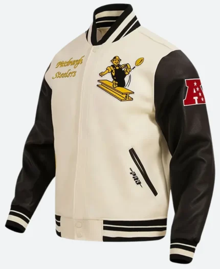 Pittsburgh Steelers Retro Classic Varsity Jacket Front Image