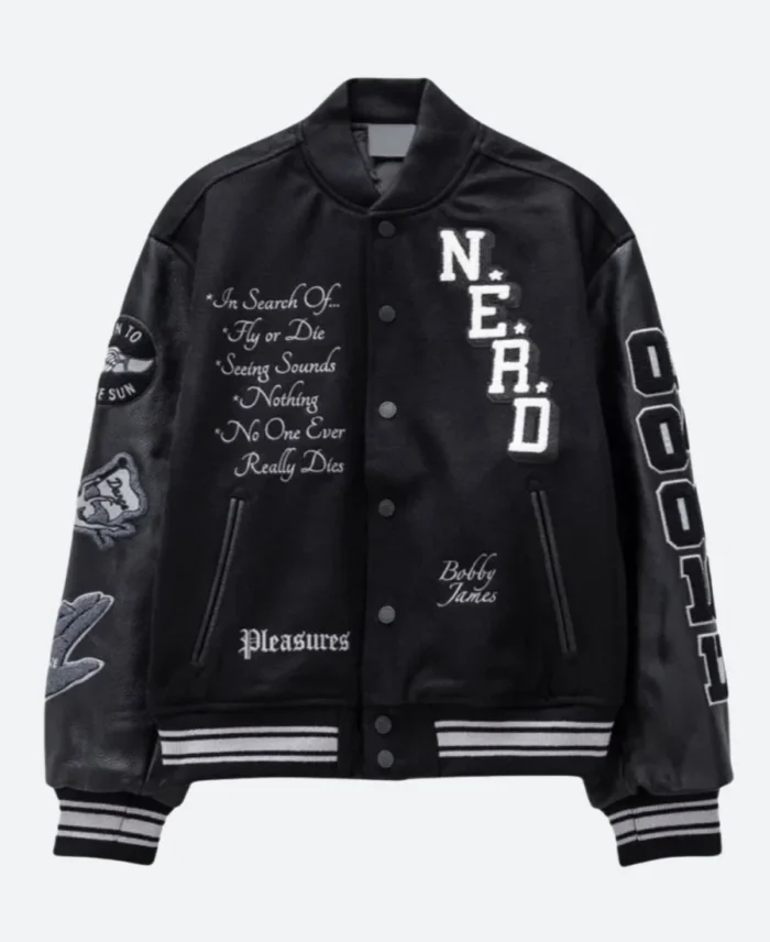 Pleasures Nerd Letterman Varsity Jacket Front Image