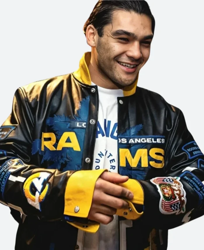 Puka Nacua LA Rams Leather Jacket