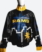 Puka Nacua LA Rams Leather Jacket Front Image