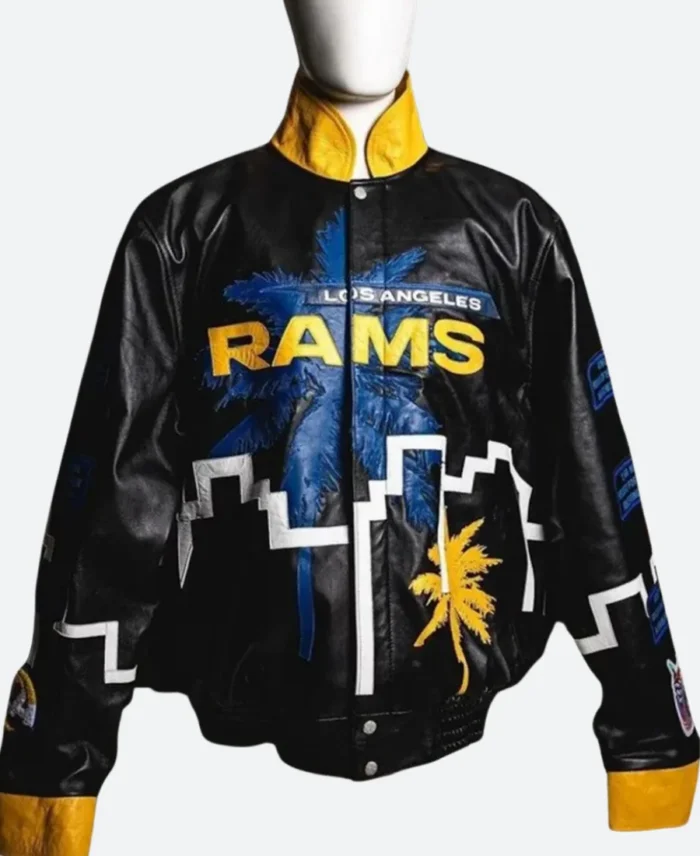 Puka Nacua LA Rams Leather Jacket Front Image