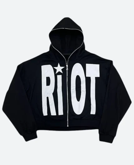 Riot Black Zip-Up Hoodie