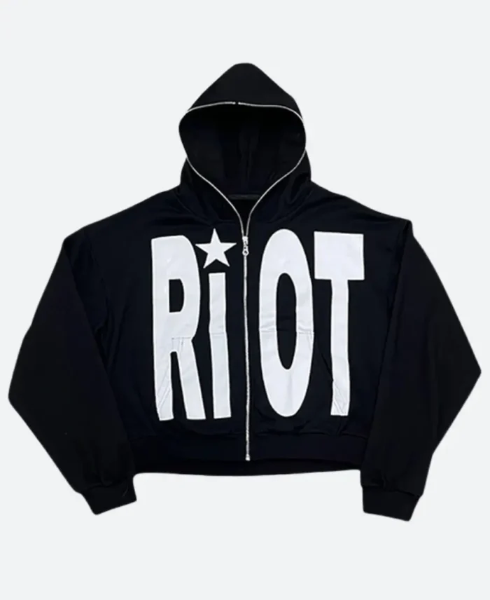 Riot Black Zip-Up Hoodie